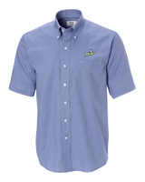 Florida Gulf Coast Eagles Cutter & Buck Epic Easy Care Nailshead Mens Big and Tall Short Sleeve Dress Shirt French Blue Mannequin