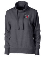 Eastern Washington Eagles Cutter & Buck Saturday Cotton Blend Womens Funnel Neck Sweatshirt Charcoal Heather Mannequin