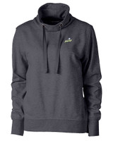 Florida Gulf Coast Eagles Cutter & Buck Saturday Cotton Blend Womens Funnel Neck Sweatshirt Charcoal Heather Mannequin