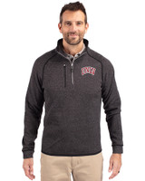 UNLV Rebels Cutter & Buck Mainsail Sweater-Knit Mens Big and Tall Half Zip Pullover Jacket Charcoal Heather Front