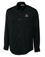 East Carolina Pirates Cutter & Buck Epic Easy Care Fine Twill Mens Long Sleeve Dress Shirt Black Mannequin