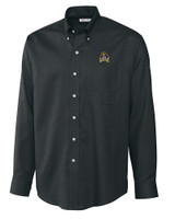 East Carolina Pirates Cutter & Buck Epic Easy Care Nailshead Mens Long Sleeve Dress Shirt Black Mannequin