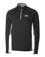 UNLV Rebels Cutter & Buck Traverse Colorblock Stretch Quarter Zip Mens Pullover Black Mannequin