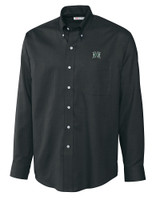 Hawaii Warriors Cutter & Buck Epic Easy Care Nailshead Mens Big and Tall Long Sleeve Dress Shirt Black Mannequin