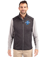 Indiana State Sycamores Cutter & Buck Mainsail Sweater-Knit Mens Big and Tall Full Zip Vest Charcoal Heather Front