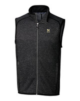 Navy Midshipmen Cutter & Buck Mainsail Sweater-Knit Mens Big and Tall Full Zip Vest CCH_MANN_HG 