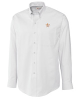 Houston Astros Cutter & Buck Epic Easy Care Nailshead Mens Big and Tall Long Sleeve Dress Shirt White Mannequin