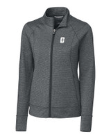 Charlotte 49ers Cutter & Buck Shoreline Heathered Womens Full Zip Jacket Charcoal Heather Mannequin