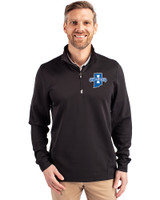 Indiana State Sycamores Cutter & Buck Traverse Stretch Eco Quarter Zip Mens Pullover Black Front