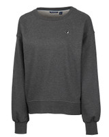 Seton Hall Pirates Cutter & Buck Saturday Cotton Blend Womens Crew Neck Sweatshirt Charcoal Heather Mannequin