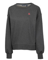 Rutgers Scarlet Knights Cutter & Buck Saturday Cotton Blend Womens Crew Neck Sweatshirt Charcoal Heather Mannequin