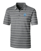 Indiana State Sycamores Cutter & Buck Forge Epic Confidence Recycled Heathered Stripe Stretch Mens Polo Black Mannequin