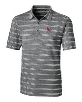 Lamar Cardinals Cutter & Buck Forge Epic Confidence Recycled Heathered Stripe Stretch Mens Polo Black Mannequin