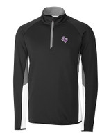 Stephen F Austin Lumberjacks Cutter & Buck Traverse Colorblock Stretch Quarter Zip Mens Pullover Black Mannequin