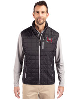Lamar Cardinals Cutter & Buck Rainier PrimaLoft® Mens Eco Insulated Full Zip Puffer Vest Black Front