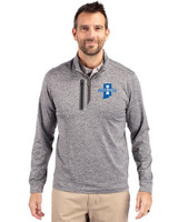 Indiana State Sycamores Cutter & Buck Stealth Heathered Quarter Zip Mens Pullover Elemental Grey Front