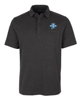 Indiana State Sycamores Cutter & Buck Advantage Tri-Blend Jersey Mens Pocket Polo Black Heather Mannequin