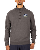Georgia Southern Eagles Cutter & Buck Saturday Cotton Blend Mens Mock Pullover Sweatshirt Charcoal Heather Front