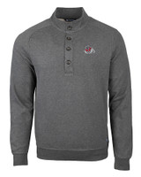 Fresno State Bulldogs Cutter & Buck Saturday Cotton Blend Mens Mock Pullover Sweatshirt Charcoal Heather Mannequin