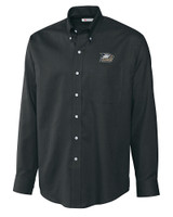 Georgia Southern Eagles Cutter & Buck Epic Easy Care Nailshead Mens Long Sleeve Dress Shirt Black Mannequin