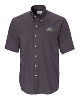 Georgia Southern Eagles Cutter & Buck Epic Easy Care Nailshead Mens Short Sleeve Dress Shirt Black Mannequin