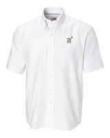 Navy Midshipmen Cutter & Buck Epic Easy Care Nailshead Mens Short Sleeve Dress Shirt White Mannequin