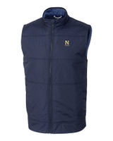 Navy Midshipmen Cutter & Buck Stealth Hybrid Quilted Mens Big and Tall Windbreaker Vest LYN_MANN_HG 