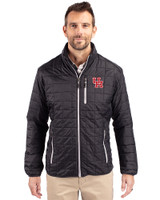 Houston Cougars Cutter & Buck Rainier PrimaLoft®  Mens Big and Tall Eco Insulated Puffer Jacket Black Front