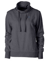 Georgetown Hoyas Cutter & Buck Saturday Cotton Blend Womens Funnel Neck Sweatshirt Charcoal Heather Mannequin