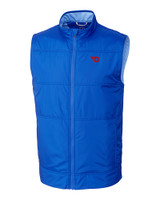 Dayton Flyers Cutter & Buck Stealth Hybrid Quilted Mens Windbreaker Vest Chelan Blue Mannequin