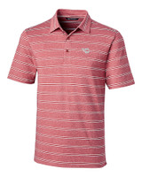 Dayton Flyers Cutter & Buck Forge Epic Confidence Recycled Heathered Stripe Stretch Mens Polo Cardinal Red Mannequin