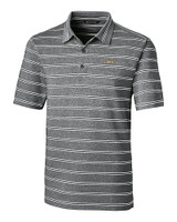 James Madison Dukes Cutter & Buck Forge Epic Confidence Recycled Heathered Stripe Stretch Mens Polo Black Mannequin