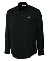 James Madison Dukes Cutter & Buck Epic Easy Care Fine Twill Mens Long Sleeve Dress Shirt Black Mannequin