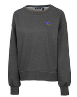 Pitt Panthers Cutter & Buck Saturday Cotton Blend Womens Crew Neck Sweatshirt Charcoal Heather Mannequin