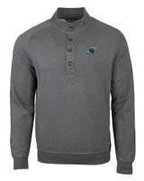 Tulane Green Wave Cutter & Buck Saturday Cotton Blend Mens Big and Tall  Mock Pullover Sweatshirt Charcoal Heather Mannequin