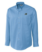 Tulane Green Wave Cutter & Buck Epic Easy Care Nailshead Mens Big and Tall Long Sleeve Dress Shirt Atlas Light Blue Mannequin