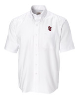 St Johns Red Storm Cutter & Buck Epic Easy Care Nailshead Mens Big and Tall Short Sleeve Dress Shirt White Mannequin