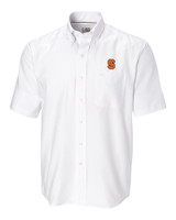Syracuse Orange Cutter & Buck Epic Easy Care Nailshead Mens Big and Tall Short Sleeve Dress Shirt White Mannequin
