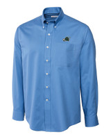 Tulane Green Wave Cutter & Buck Epic Easy Care Fine Twill Mens Big and Tall Dress Shirt Atlas Light Blue Mannequin