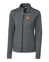 Syracuse Orange Cutter & Buck Shoreline Heathered Womens Full Zip Jacket Charcoal Heather Mannequin