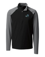Tulane Green Wave Cutter & Buck Response Lightweight Hybrid Quarter Zip Mens Pullover Windbreaker Black Mannequin