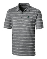 Tulane Green Wave Cutter & Buck Forge Epic Confidence Recycled Heathered Stripe Stretch Mens Polo Black Mannequin