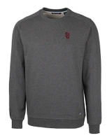 St Johns Red Storm Cutter & Buck Saturday Cotton Blend Mens Crew Neck Sweatshirt Charcoal Heather Mannequin