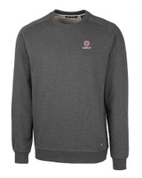 Bradley Braves Cutter & Buck Saturday Cotton Blend Mens Crew Neck Sweatshirt Charcoal Heather Mannequin