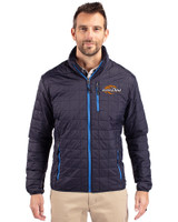 Pepperdine Waves Cutter & Buck Rainier PrimaLoft® Mens Eco Insulated Full Zip Puffer Jacket Dark Navy Front