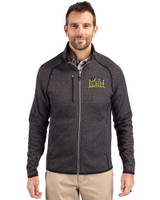 Drexel Dragons Cutter & Buck Mainsail Sweater-Knit Mens Full Zip Jacket Charcoal Heather Front