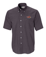 Illinois State Redbirds Cutter & Buck Epic Easy Care Nailshead Mens Short Sleeve Dress Shirt Black Mannequin