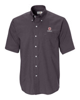 Bradley Braves Cutter & Buck Epic Easy Care Nailshead Mens Short Sleeve Dress Shirt Black Mannequin