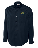 Drexel Dragons Cutter & Buck Epic Easy Care Fine Twill Mens Long Sleeve Dress Shirt Navy Blue Mannequin