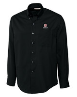 Bradley Braves Cutter & Buck Epic Easy Care Fine Twill Mens Long Sleeve Dress Shirt Black Mannequin